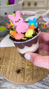 These adorable Peeps Garden Pudding Cups are a festive dessert that everyone is sure to love! 😋🐰 With layers of creamy chocolate pudding and crushed Oreo cookies, it takes only minutes to assemble and serve. This counts as spring gardening, right?! 🧑‍🌾 | The Bakermama