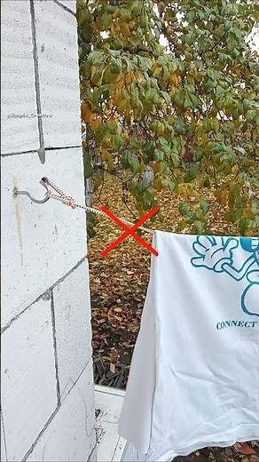Useful Lifehack for Home! How to make a simple and reliable tensioner for a clothesline #shorts #diy