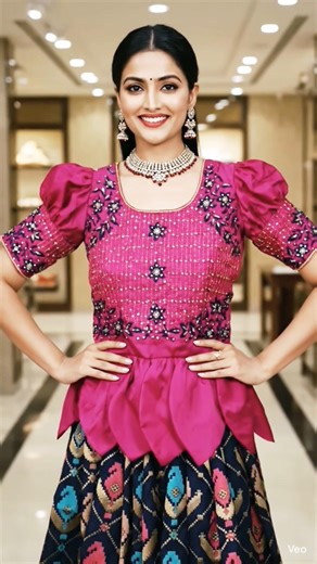 👗Leaf pattern peplum model lehanga AI |#lehengablouse #embroiderylover #fashion #shortfeed