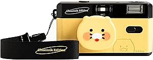 Kakao Friends Reusable 35mm Film Camera [Choonsik Edition], Fixed-Focus and Wide Angle, Build in Flash and Compatible with 35mm Color Negative or B/W Film (Film and Battery NOT Included)