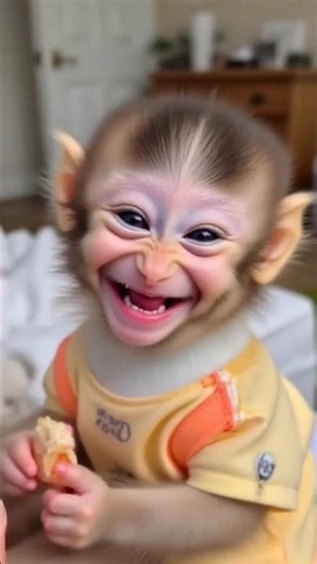 monkey baby burger eating smile funny video🤣🤣🤣😂😂😂🍞🍞🍞😘😘😘