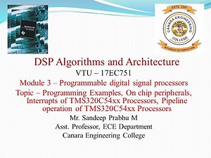 VTU DSPA 17EC751 M3L6 Programming Examples, On chip peripherals, Interrupts of TMS320C54xx Processor