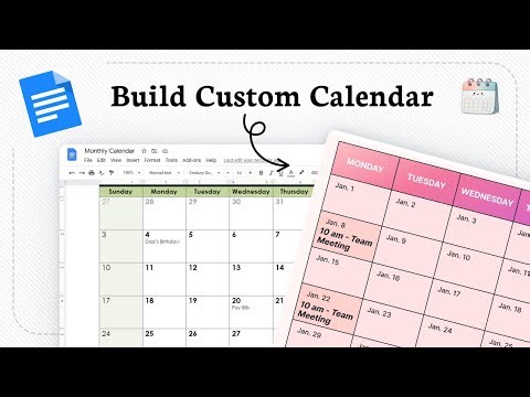How to create a calendar in google docs (Planner Design)