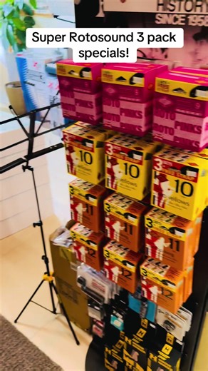 Grab em while they’re hot #rotosoundstrings #madeintheuk #fyp #musicshop #sydney