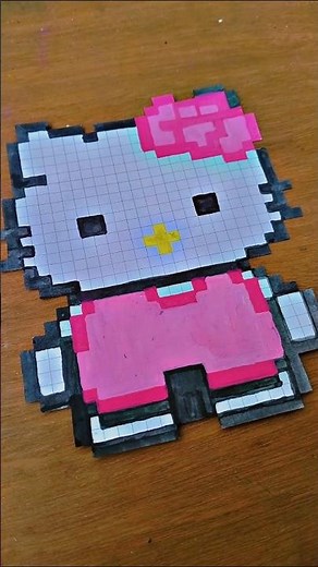 Easy hello kitty pixel art 🎀