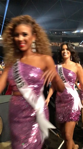 Miss Universe 2017 candidates after the introduction segment at the beginning of the final show