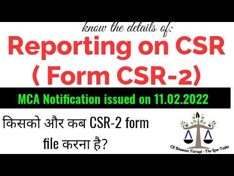 Reporting on CSR (Form CSR-2)