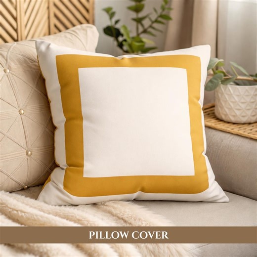 Faux Suede Pillow Cover | Modern Frame Design | Throw Pillow Covers | Living Room Decor | Apartment Decor | Dorm Decor - Etsy UK