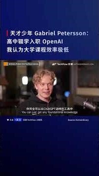 天才少年 Gabriel Petersson：高中辍学入职 OpenAI，我认为最好的学习方法是自上而下，现在的大学课程效率不高。#OpenAI #AI #AGI #manus #天才少年 #大学课程