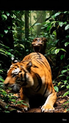 “The Hunter Becomes the Hunted: Tiger vs Giant Python”
