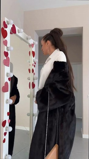 Genuine mink fur coat good length- BEST QUALITY FURSTAR CLASSIC