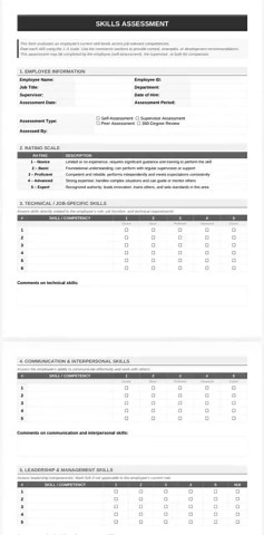 Employee Skills Assessment Template | Performance Review Form | Competency Evaluation | Development Plan - Etsy