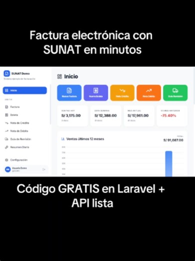 ¿Quieres aprender a emitir facturas electrónicas y enviarlas directamente a SUNAT? 🚀 En este video te muestro paso a paso cómo hacerlo usando Laravel, y además te regalo el código fuente GRATIS 💻🔥 Ideal para programadores que quieren implementar un sistema de facturación electrónica real conectado con SUNAT #SUNAT #FacturaElectronica #ApiSunat #Laravel #Programadores #CodigoGratis #PeruTech #DesarrolloWeb #SistemaDeFacturacion #Backend