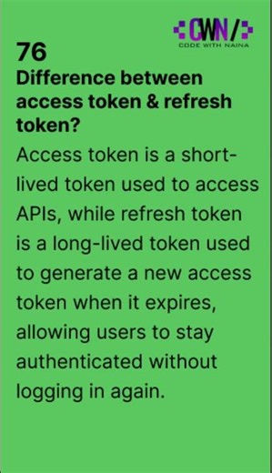 Difference between access token & refresh token?