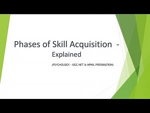 Fitts and Posner's Model of Skill Acquisition explained with MCQs. (Psychology - UGC NET)