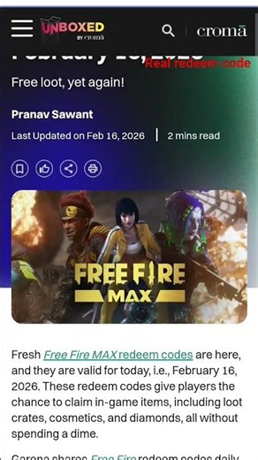 free fire free redeem code works 101✓