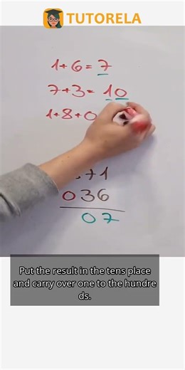Step-by-Step Vertical Addition: Solving 871 + 36 #Math #ArithmeticOperations #VerticalAddition