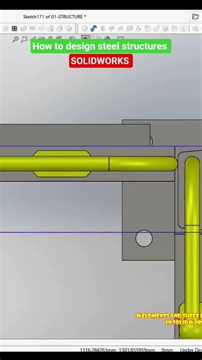 how to use weldments feature in solidWorks #solidworks #steelstructure #cad #weldments