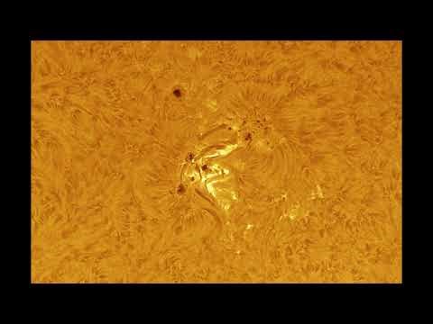 Animación Solar: Detalles de una región de Manchas solares.