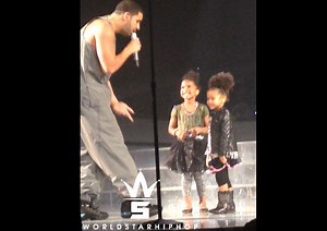 Drake Sings "Hold On We're Going Home" To 2 Little Girls On Stage!