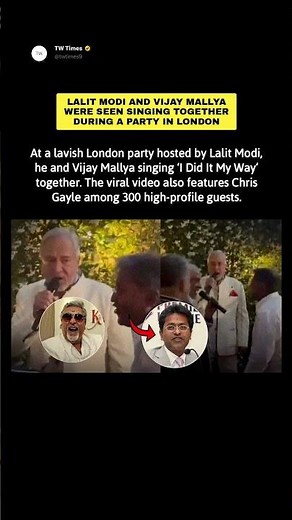 Lalit Modi and Vijay Mallya seen singing together during a party in London