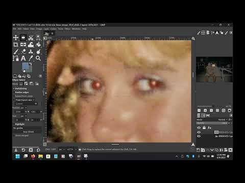 How to remove red eye in gimp with selection and saturation
