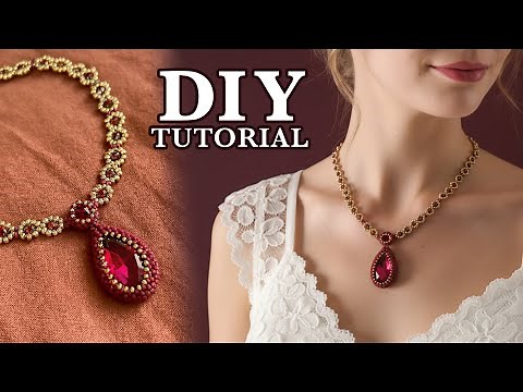 How to make a Teardrop Crystal Pendant | DIY Beaded Necklace Tutorial