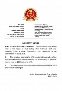 The Staff Selection Commission (SSC) has released an official n... | Filo