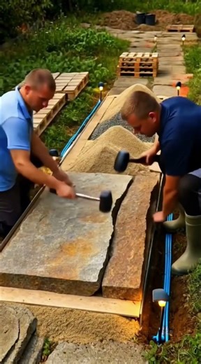 Crumbling Garden Path →Beautiful Stone Walkway