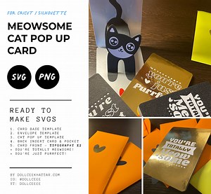 Cat Pop up Card - SVG & PNG | Cricut project file
