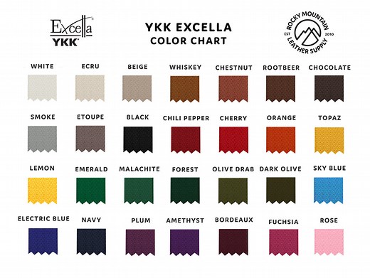 YKK - Excella Zippers - Size #5 - Single Chain (Brass)