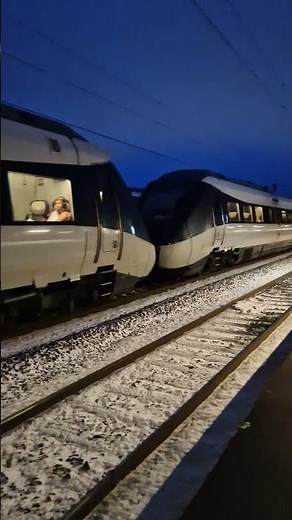 IC4-trains and Snälltåget at Middelfart Station