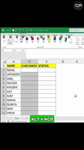Check box in Excel 🙌👌 #computereducation #excel