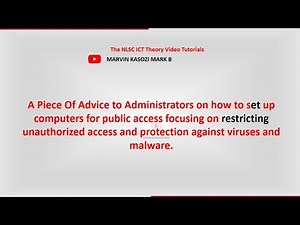 A Piece of advice to Administrators on how to set up computers for public access.