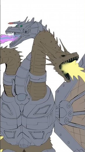 Drawing mecha king Ghidorah full speed paint 🎨