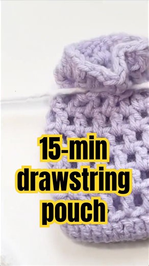 15-min Crochet Drawstring Pouch FREE PATTERN for BEGINNERS #beginnercrochet #crochetpatterns