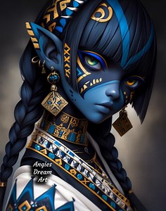 9.3K views · 384 reactions | Blue as dusk, born of sand -elves roam by #AngiesDreamArt #elves #fantasy #fairy #portrait #beautiful #reelsviralシ #sharethelove | Angies Dream Art | Facebook