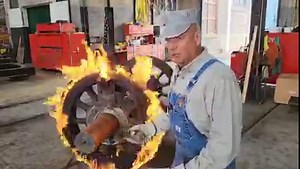 Ever wonder how they change the outer tire on steam locomotive wheels? A Steamtown National Historic Site employee explains "the ring of fire." | Railfan & Railroad Magazine