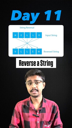 Engineering Marathi | Anurag Meshram on Instagram: "Day 11 — Daily Coding Challenge 🔥 String reverse करायला 3 सेकंद लागतात… पण logic समजायला students ना अडचण येते 😭🤌 आज शिकूया👇 🔁 String कशी reverse करायची — सर्वात जलद व सोपं method! Interviewers हा question टाकून तुमचं logicच चेक करतात 😳💡 Placements 2025 मध्ये हे question पक्कं येणार आहे. म्हणून आजच शिकून ठेवा 👉 @engineeringmarathi 💛 ✨ Daily Coding Shorts | DSA | Interview Prep #coding #reverseastring #engineeringmarathi #programmingree