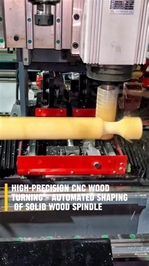 High-Precision CNC Wood Turning – Automated Shaping of Solid Wood Spindle
