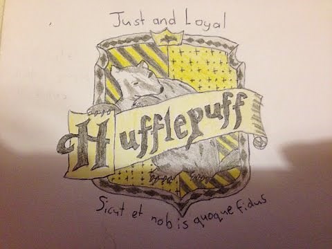 Drawing the Hufflepuff Crest