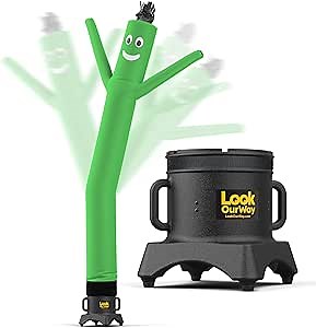 LookOurWay Air Dancers Wacky Waving Inflatable Tube Man Set - 10 Feet Tall Inflatable Dancing Man with Blower - Green