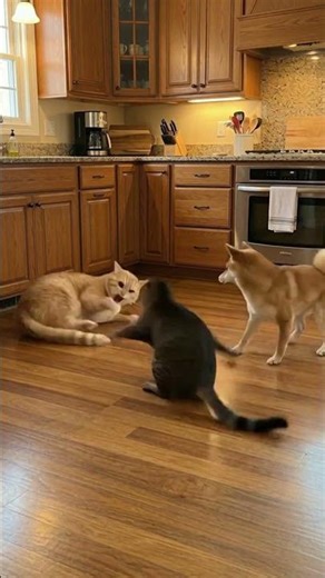 Dog’s Prank Drops a Mouse on Sleeping Cat… Chaos Ensues ! #shorts #cat