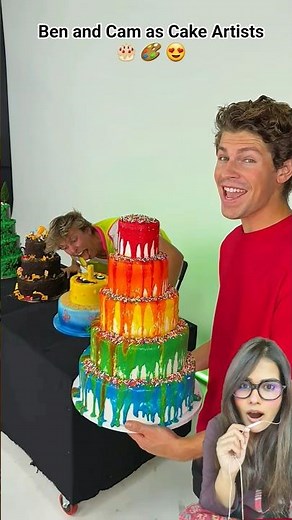 Ben and Cam make pretty cakes 🎂😍 #cake #cakedecorating #funny #challenge #cakemasters #cutecakes