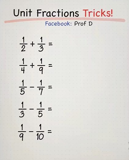 The Unit Fraction Cheat Code Nobody Taught You | Prof D