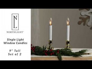 Single Light Window Candles - 9" - White - Set of 2 | Northlight YS27522 | Northlight