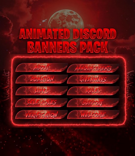 Animated Red Discord Banners: Gaming & Streaming GIF Templates - Etsy