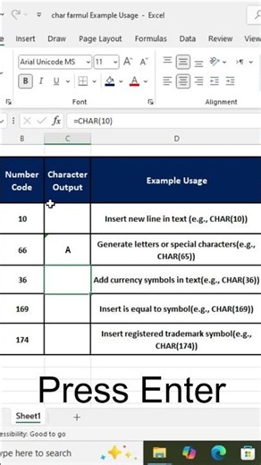 How to Use CHAR Formula in Excel | Excel CHAR Function