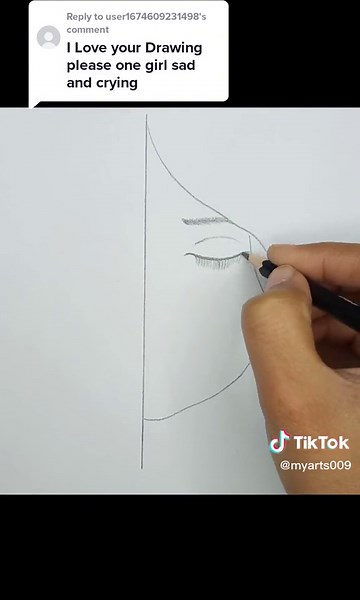 Sketch of a Sad Crying Girl: Drawing Tutorial