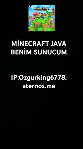 Minecraft JAVA SUNUCUM IP:Ozgurking6778.aternos.me